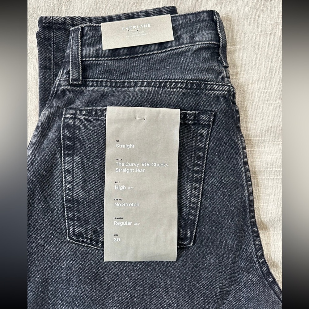 Everlane Women's Curvy '90s Cheeky Straight Jeans - Dark Gray